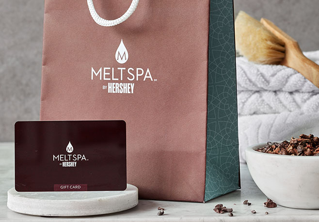 Melt Spa By Hershey Gift Card and Product Bag